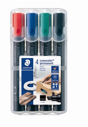 Staedtler Marker Lumocolor Perm schuin 2-5mm assortiment (4)